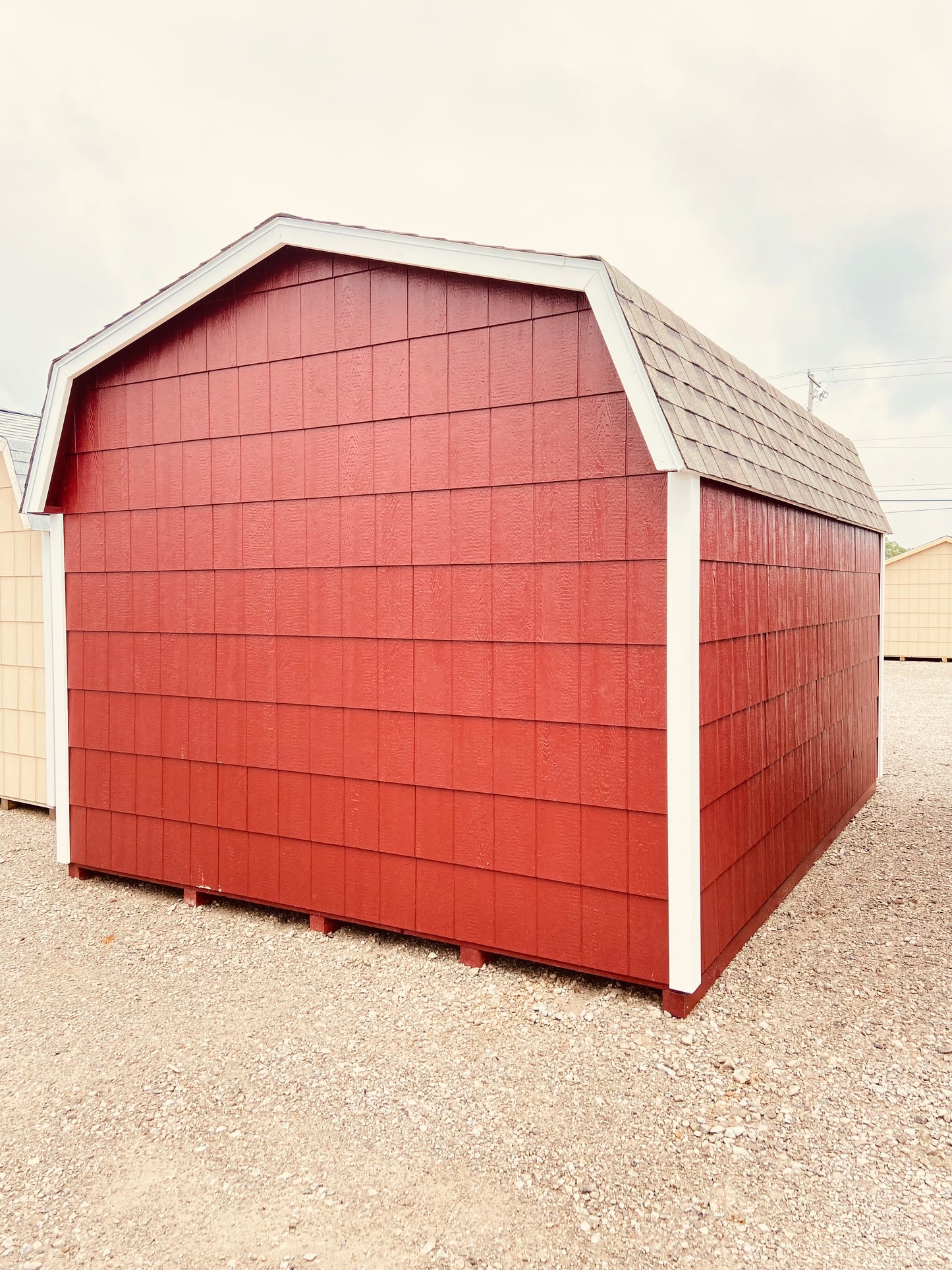 12x16 Special Buy Gambrel Barn with 18" Lap Siding & 6' sidewalls - w/PAINT - BACK