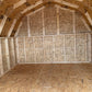 10x12 Special Buy Gambrel Barn with 18" Lap Siding & 4' sidewalls - w/PAINT - INTERIOR