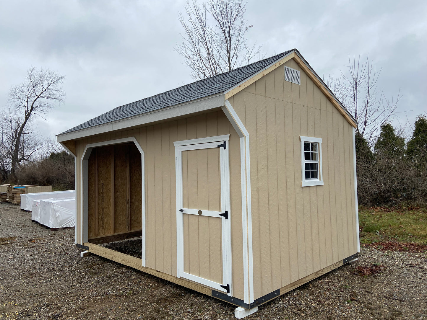 10X16 Run-In Animal Shelter with Tack Room