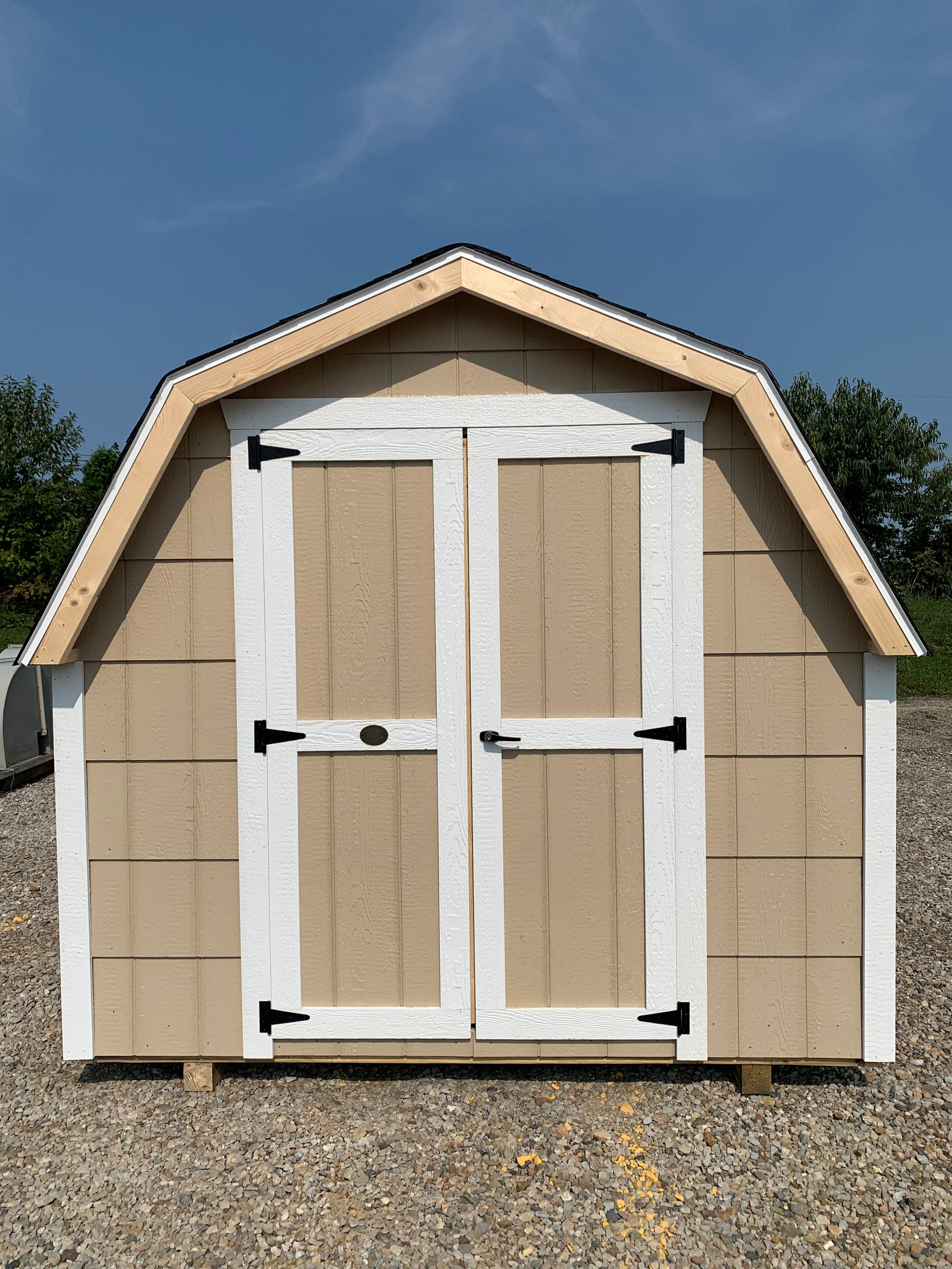 8x10 Special Buy Gambrel 4' Sidewalls Barn with 18" Lap Siding - FRONT