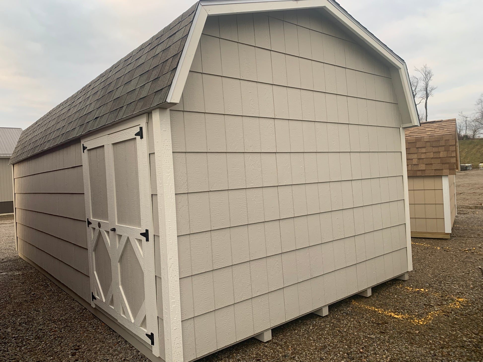 12x24 Special Buy Lofted Garage with 6' sidewalls and 18" Lap Siding w/Garage Door - BACK
